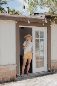 mustard yellow shorts