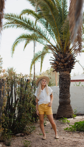 mustard yellow shorts